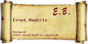 Ernst Beatrix névjegykártya